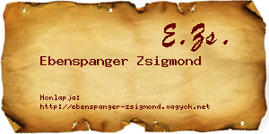Ebenspanger Zsigmond névjegykártya
